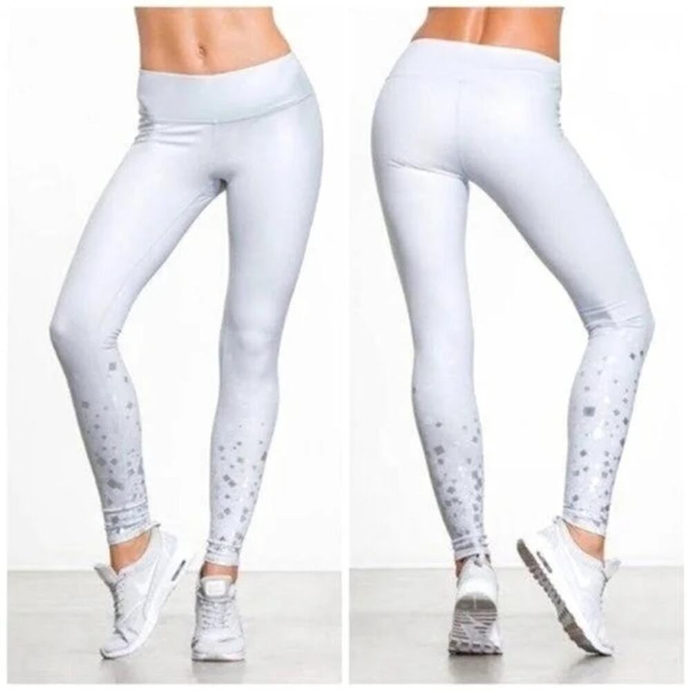 alo | silver dusk airbrush ankle crop yoga women's leggings sz S
